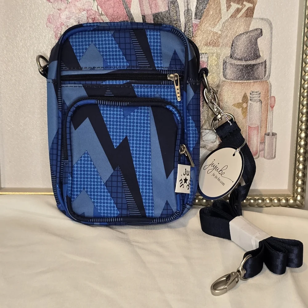 Ju-Ju-Be Geometric Blue Messenger Bag Nwt